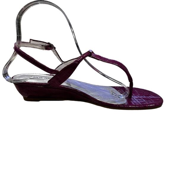 Steve Madden p-kimi thong Sandals purple faux crocodile Size 9 - Picture 7 of 9
